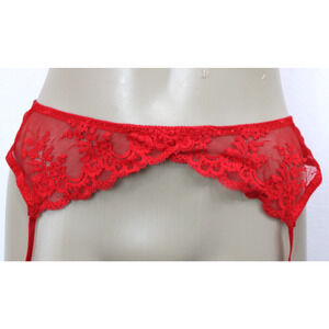 Vintage LILY of FRANCE Red Lace Garter Belt Size L